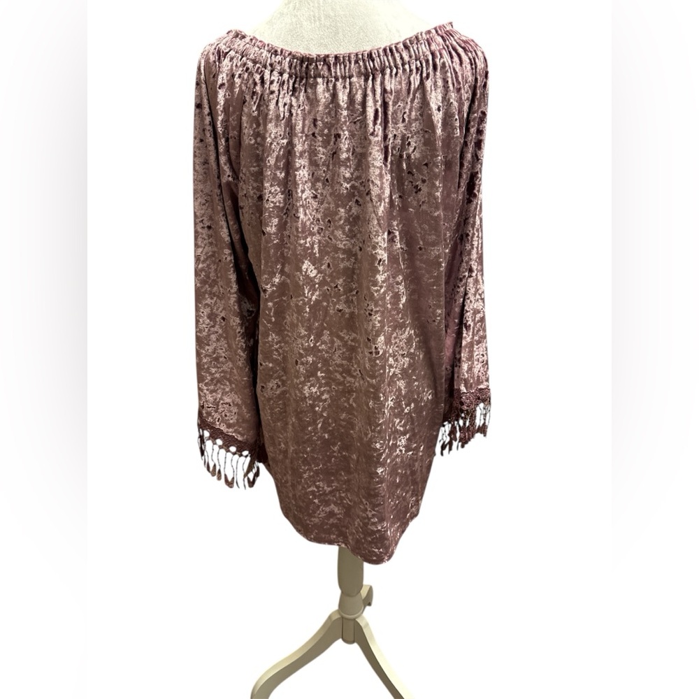 Elegant Velvet Off-Shoulder Top - Picture 2 of 3